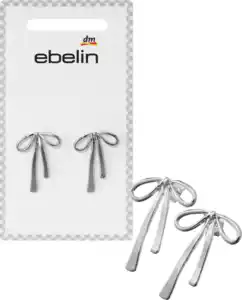 ebelin Ohrstecker Schleifen, Silber-Optik, 2 St