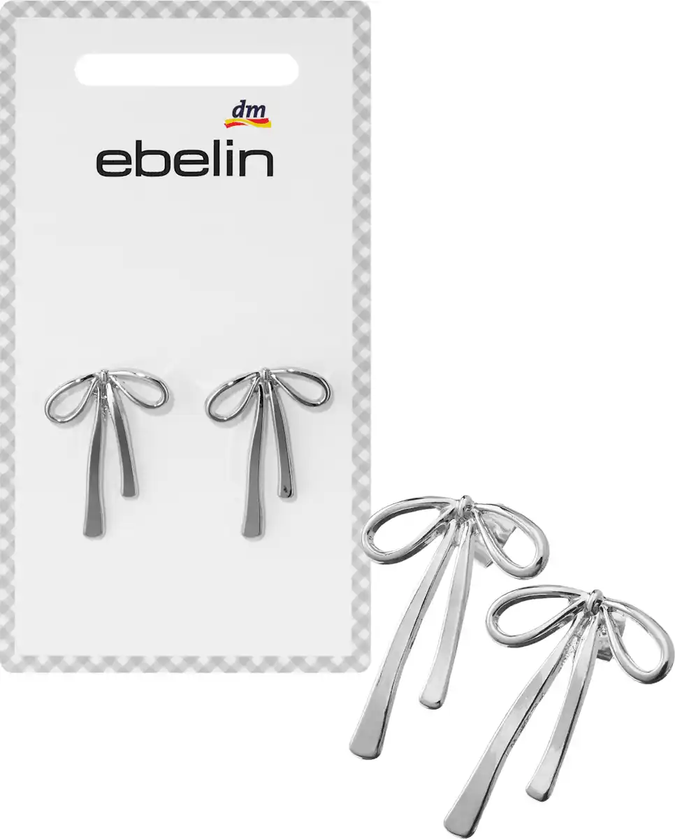 Bild 1 von ebelin Ohrstecker Schleifen, Silber-Optik, 2 St