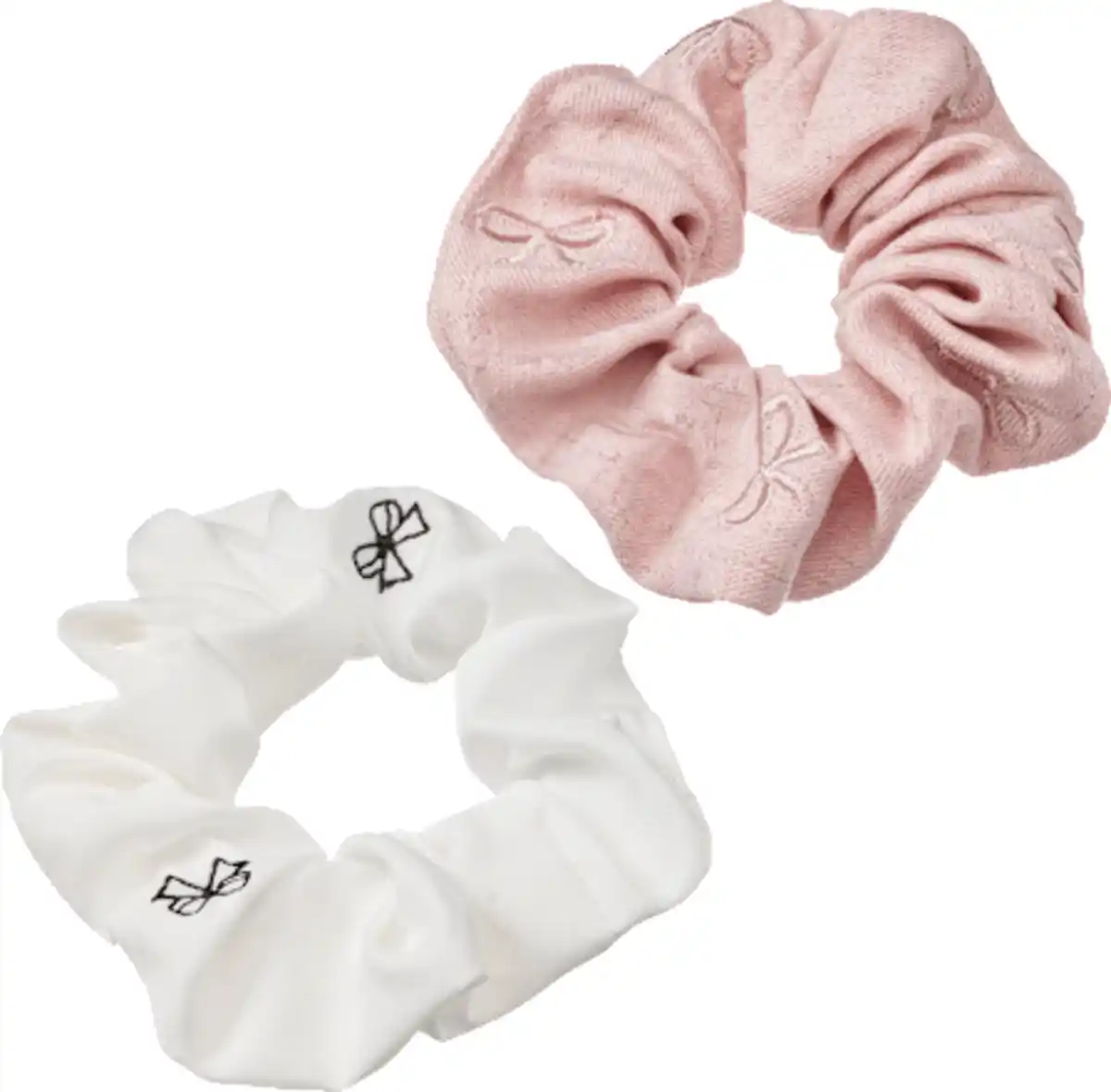 Bild 3 von ebelin Scrunchies bestickt, weiß/rosa, 2 St