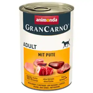 animonda GranCarno Hunde-Nassfutter, Pute, 400 g, Adult