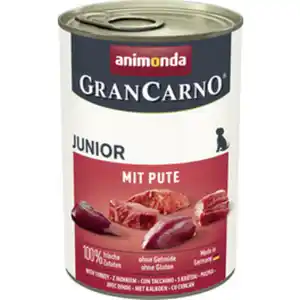animonda GranCarno Hunde-Nassfutter, Junior, Pute, 400 g