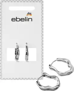 ebelin Creolen organisch, Silber-Optik, 2 St