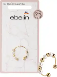 ebelin Anxiety-Ring mit Perlen, Gold-Optik, 1 St