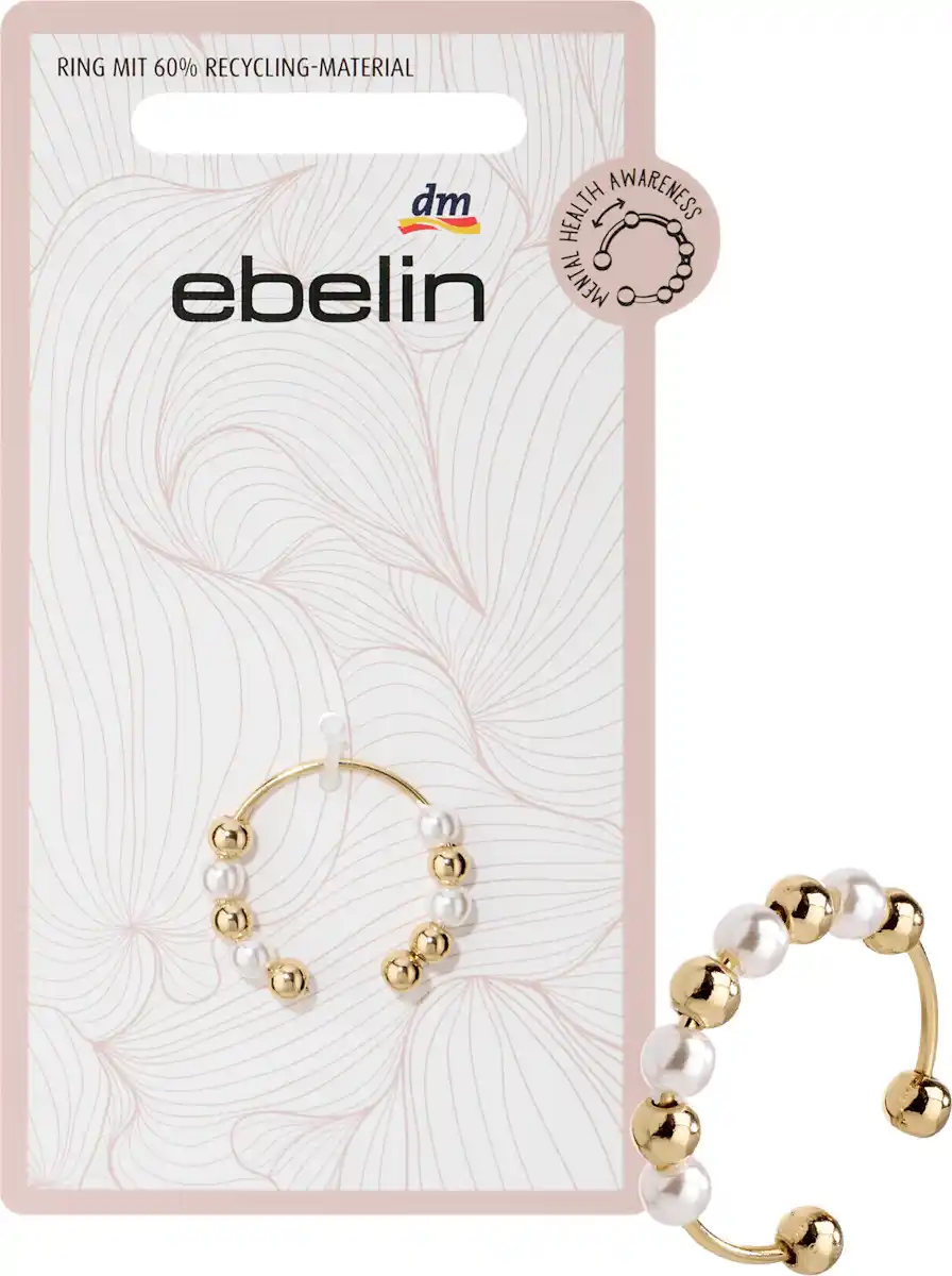 Bild 1 von ebelin Anxiety-Ring mit Perlen, Gold-Optik, 1 St