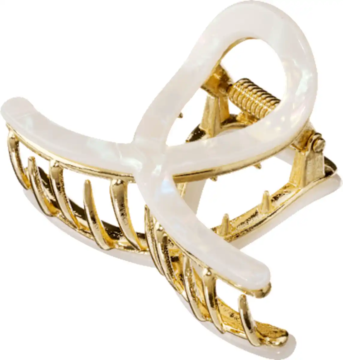 Bild 2 von ebelin Haarklammer Loop-Form, weiß/Gold-Optik, 1 St