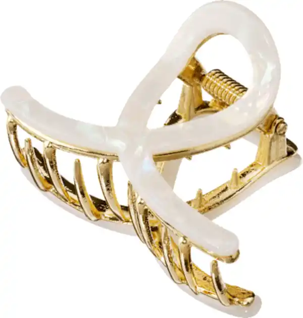 Bild 2 von ebelin Haarklammer Loop-Form, weiß/Gold-Optik, 1 St