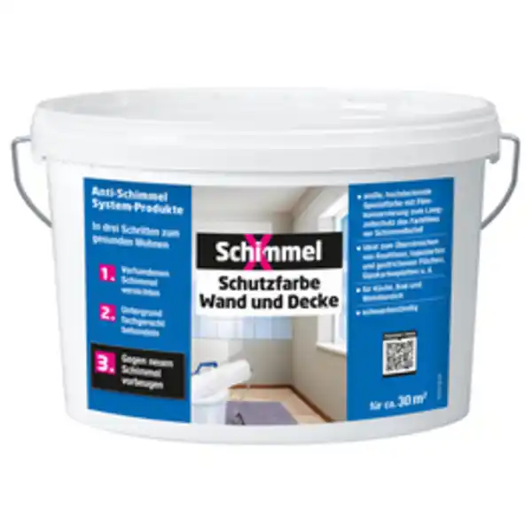 Bild 2 von SchimmelX Antischmimmelfarbe, Wand und Decke, 5 Liter, weiß