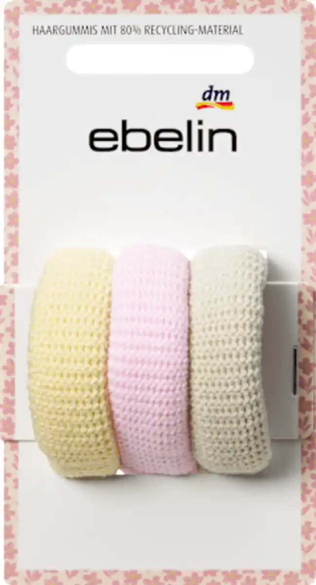 Bild 2 von ebelin Haargummis gelb/rosa/salbeigrün, 3 St