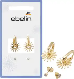 ebelin Creolen Sonnen, Gold-Optik, 4 St