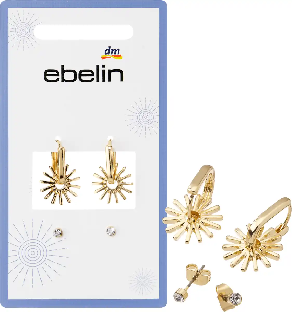 Bild 1 von ebelin Creolen Sonnen, Gold-Optik, 4 St