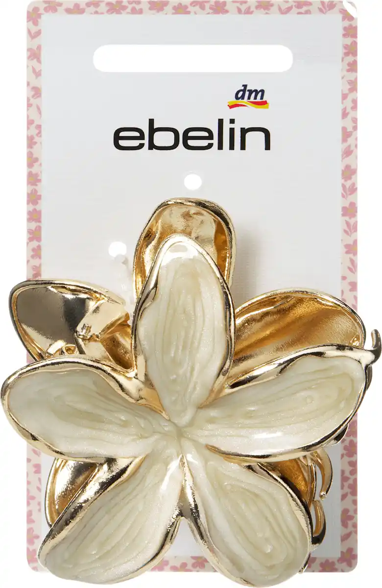 Bild 1 von ebelin Haarklammer Blume, weiß/Gold-Optik, 1 St