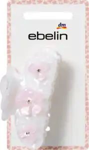 ebelin Haarklammer mit Blumenapplikationen, weiß, 1 St