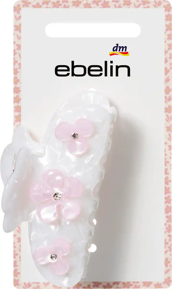 Bild 1 von ebelin Haarklammer mit Blumenapplikationen, weiß, 1 St