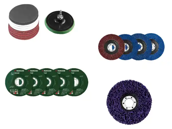 Bild 3 von PARKSIDE® Fächerscheiben-Set / Klettschleifteller mit Schleifpapier-Set / Reinigungsscheibe / Schruppscheiben-Set
