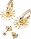 Bild 3 von ebelin Creolen Sonnen, Gold-Optik, 4 St