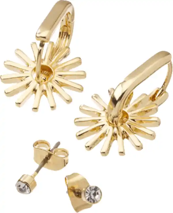 Bild 3 von ebelin Creolen Sonnen, Gold-Optik, 4 St