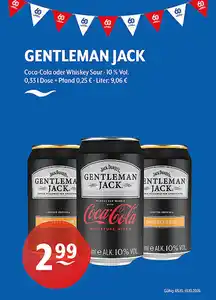 GENTLEMAN JACK Coca-Cola oder Whiskey Sour 10 % Vol.