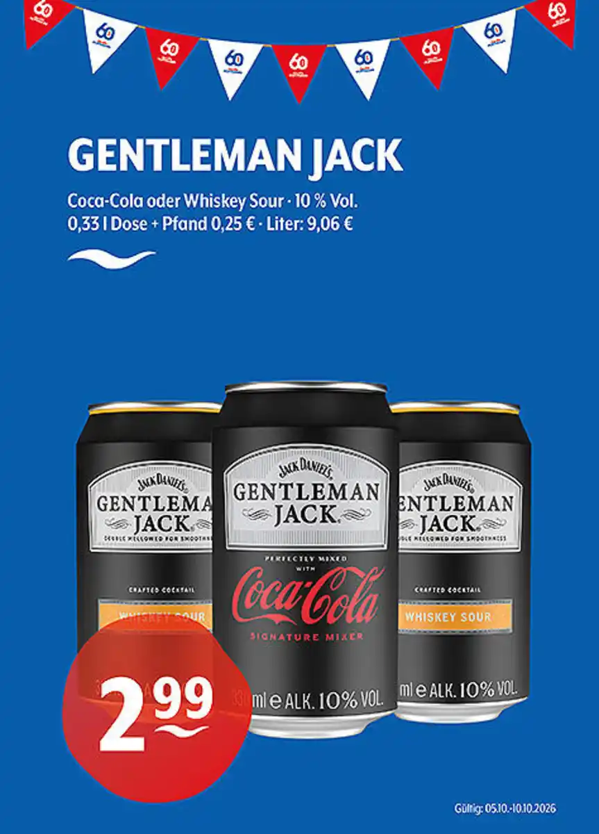 Bild 1 von GENTLEMAN JACK Coca-Cola oder Whiskey Sour 10 % Vol.