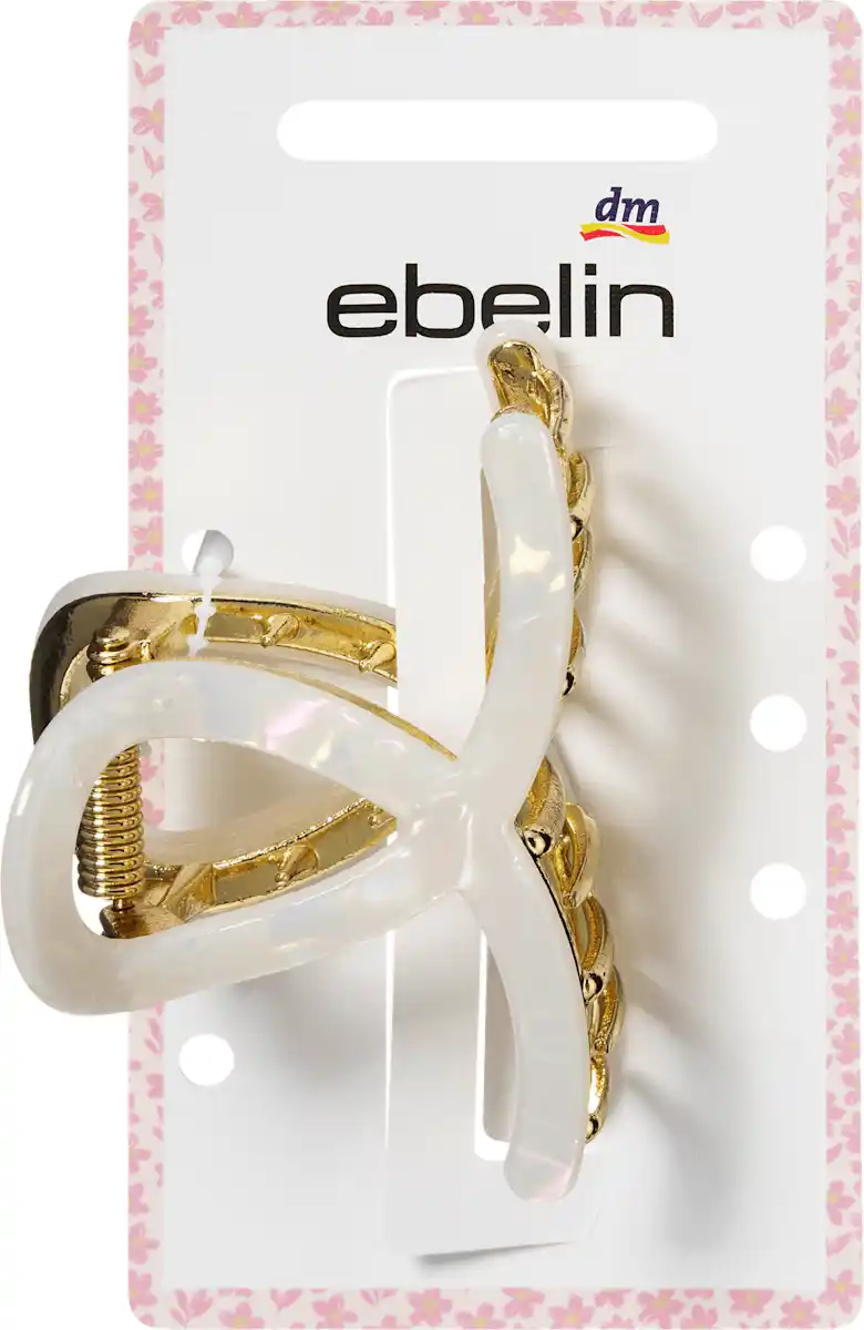 Bild 1 von ebelin Haarklammer Loop-Form, weiß/Gold-Optik, 1 St