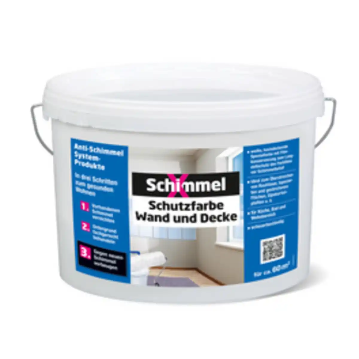 Bild 1 von SchimmelX Antischmimmelfarbe, Wand und Decke 5 Liter, weiß