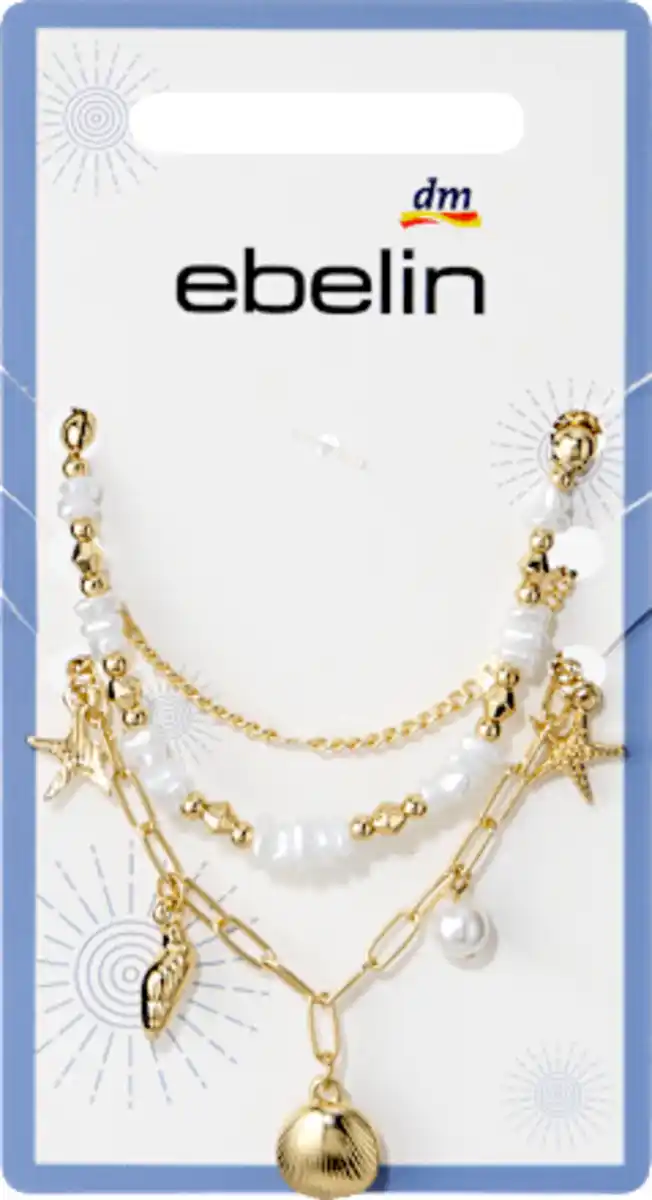 Bild 2 von ebelin Armbänder maritim mit Perlen, Gold-Optik, 3 St