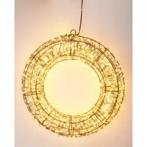 Micro-Led-Kranz, Ø 38 cm, 350 Micro-LEDs, 150 blinkende LEDs, 5 m Zuleitung, Timer