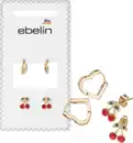 Bild 1 von ebelin Ohrstecker Herz & Kirschen, Gold-Optik, 4 St