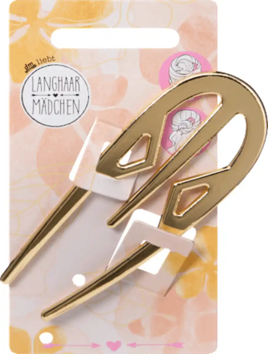 Bild 2 von LANGHAARMÄDCHEN Haar-Pin Gold-Optik, 1 St