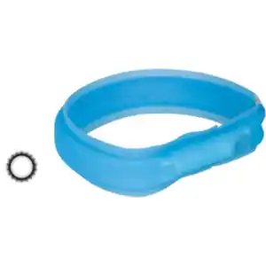 TRIXIE Flash Leuchtband USB, L-XL, 70 cm/30 mm, extra breit, blau