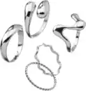 Bild 3 von ebelin Ringe Silber-Optik, 5 St