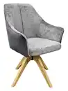 Bild 1 von Polsterstuhl Jessy Massivholz 86 x 60 x 62 cm drehbar gepolstert Industrial außen Cord grau/innen Microfaser grau/Gestell Naturholz