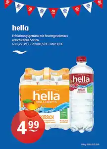 hella Erfrischungsgetränk mit Fruchtgeschmack verschiedene Sorten