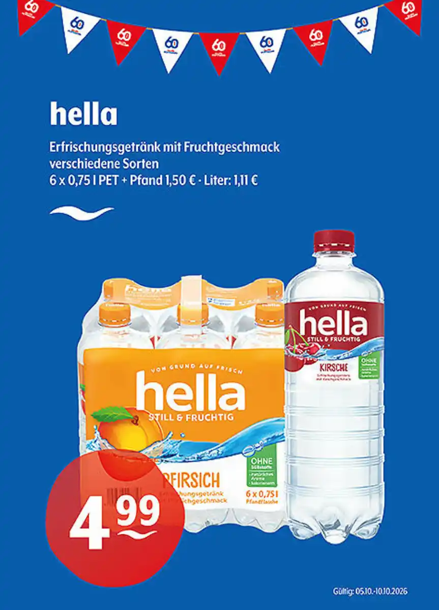 Bild 1 von hella Erfrischungsgetränk mit Fruchtgeschmack verschiedene Sorten