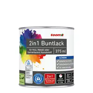 toom 2in1 Buntlack 'Mondschein' lichtgrau glänzend 375 ml