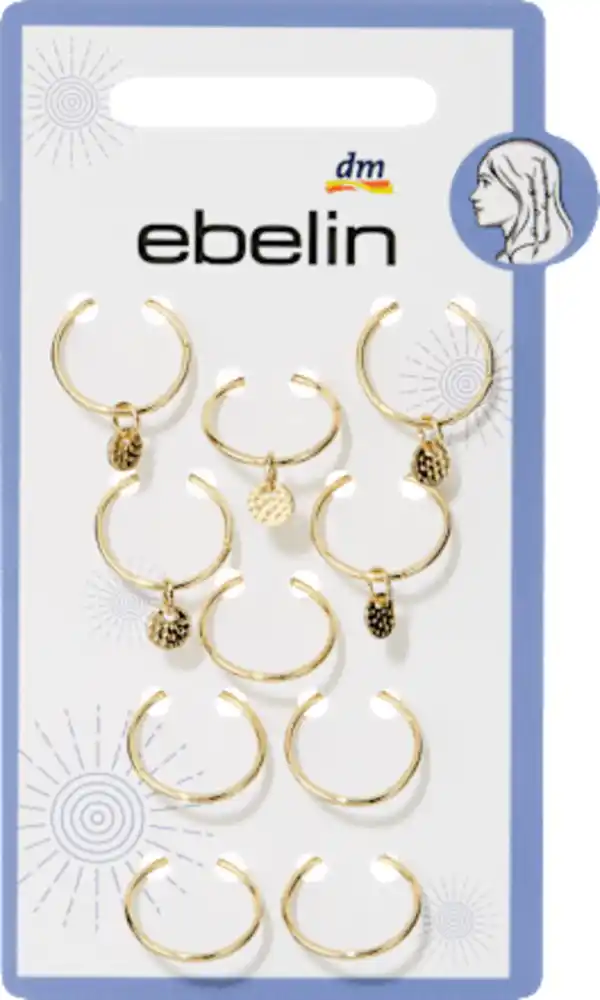 Bild 2 von ebelin Haar-Piercings, Gold-Optik, 10 St