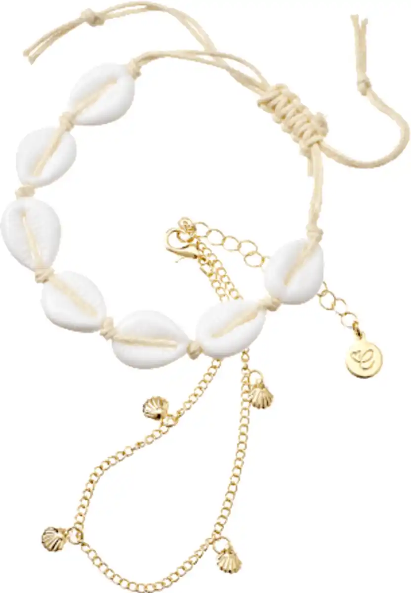 Bild 3 von ebelin Fußketten mit Muscheln, Gold-Optik, 2 St