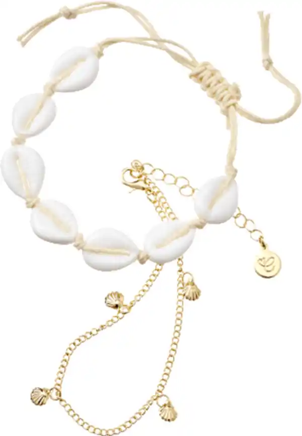 Bild 3 von ebelin Fußketten mit Muscheln, Gold-Optik, 2 St