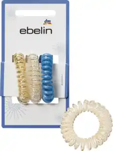 ebelin Spiralhaargummis weiß/blau/gold, 3 St