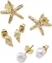 Bild 3 von ebelin Ohrstecker maritim mit Perlen, Gold-Optik, 6 St