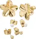 Bild 3 von ebelin Ohrstecker mit Blumen & Perlen, Gold-Optik, 6 St
