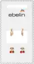Bild 2 von ebelin Ohrstecker Herz & Kirschen, Gold-Optik, 4 St