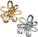 Bild 3 von LANGHAARMÄDCHEN Haarklammern Blumen, Gold- & Silberoptik, 2 St