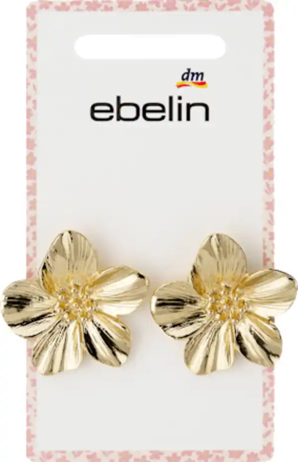 Bild 2 von ebelin Ohrstecker mit Blumen, Gold-Optik, 2 St