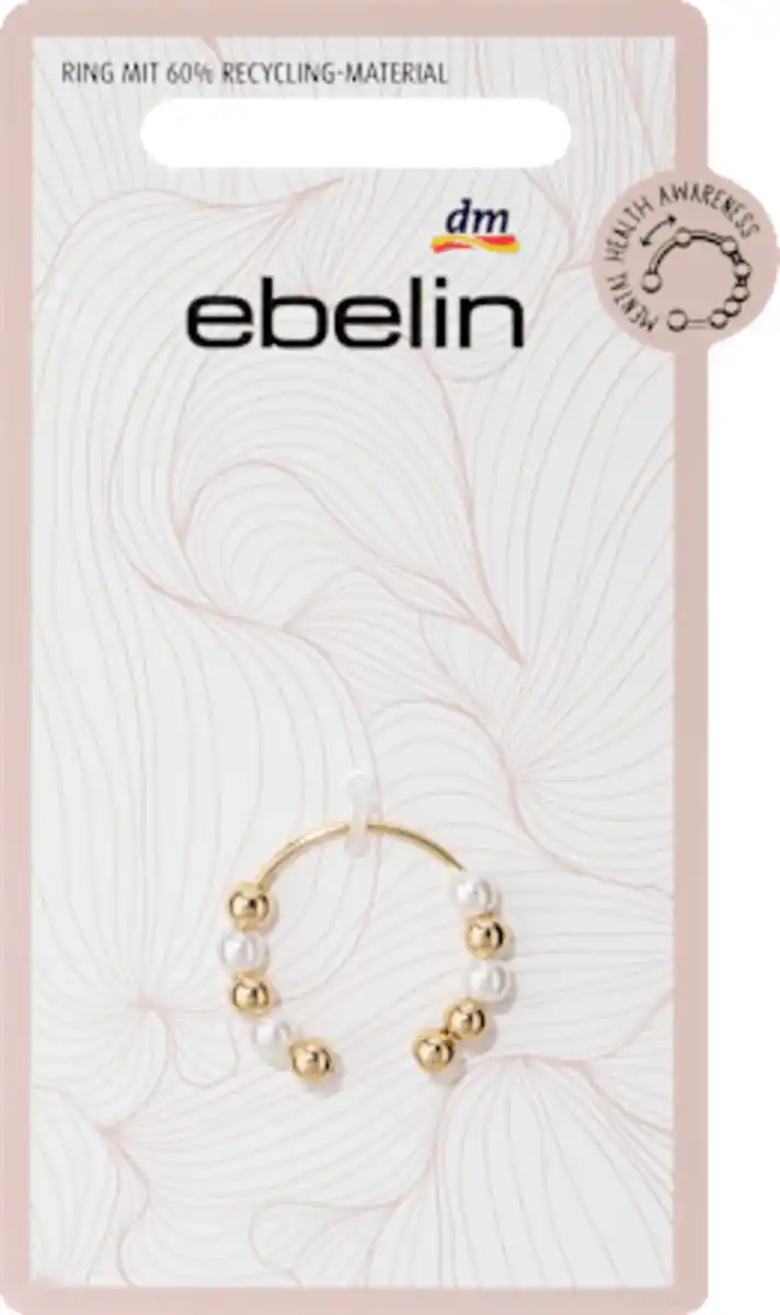 Bild 2 von ebelin Anxiety-Ring mit Perlen, Gold-Optik, 1 St