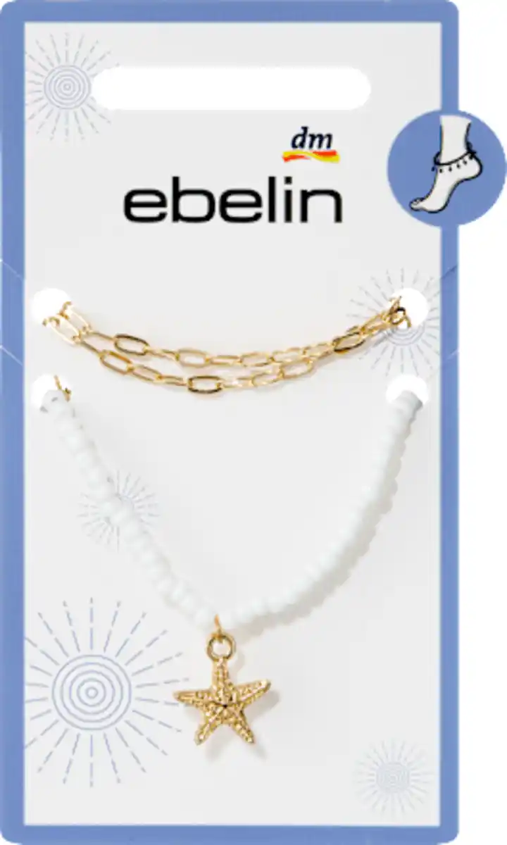 Bild 2 von ebelin Fußketten mit Seestern, Gold-Optik, 2 St