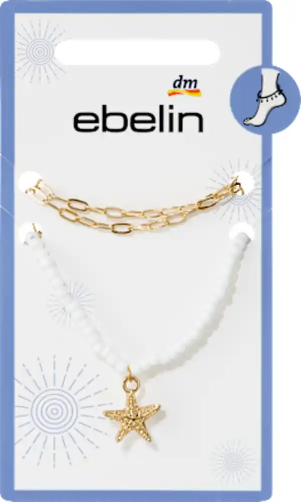 Bild 2 von ebelin Fußketten mit Seestern, Gold-Optik, 2 St