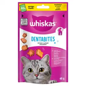 WHISKAS Katzensnack, Ergänzungsfuttermittel, Huhn, 40 g