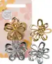 Bild 1 von LANGHAARMÄDCHEN Haarklammern Blumen, Gold- & Silberoptik, 2 St