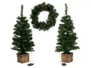 LIVARNO® LED-Weihnachtsbaum-Adventskranz-Set, 3-tlg.
