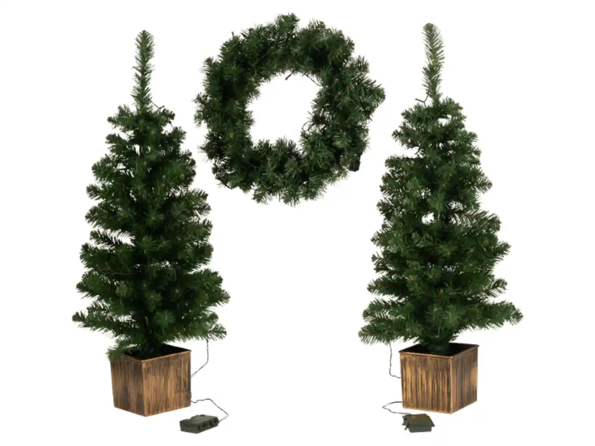 Bild 1 von LIVARNO® LED-Weihnachtsbaum-Adventskranz-Set, 3-tlg.
